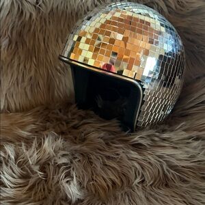 Silver Disco Ball Helmet
